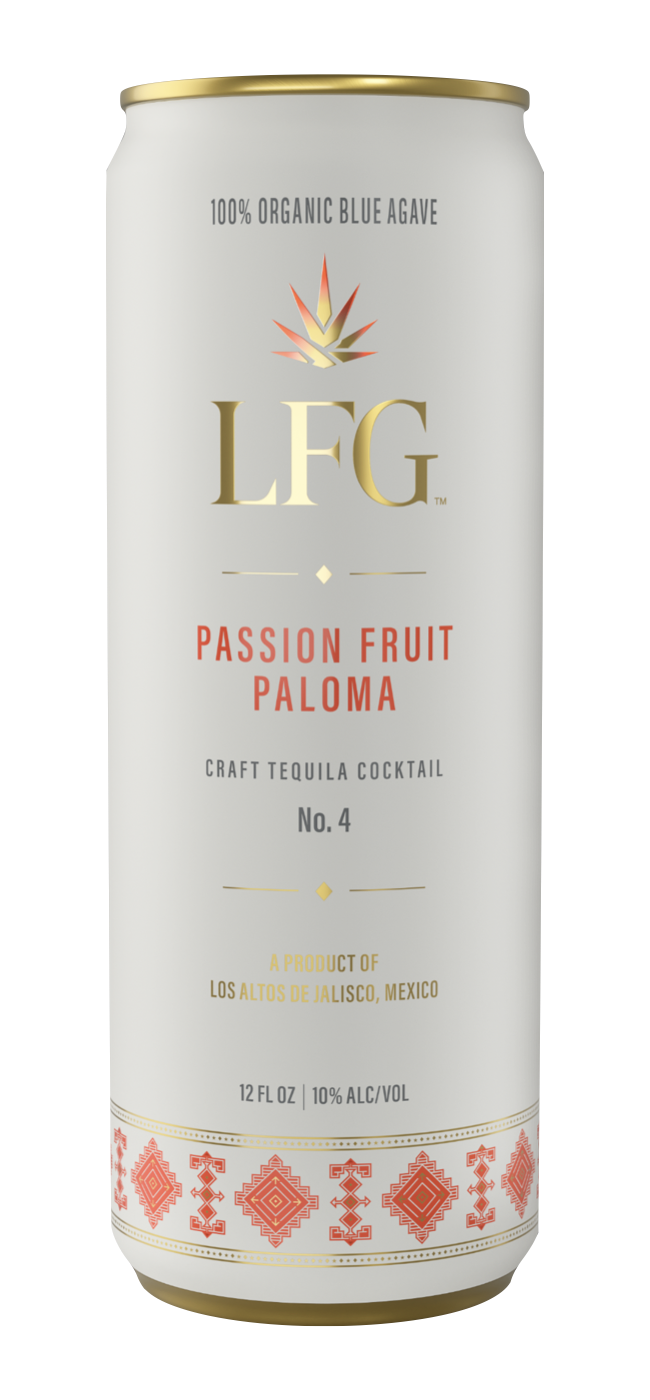 Passion Fruit Paloma can